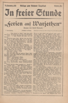 In Freier Stunde : Beilage zum „Posener Tageblatt”. 1935, Nr. 261 (13 November)