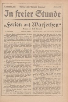 In Freier Stunde : Beilage zum „Posener Tageblatt”. 1935, Nr. 265 (17 November)