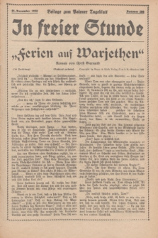 In Freier Stunde : Beilage zum „Posener Tageblatt”. 1935, Nr. 268 (21 November)