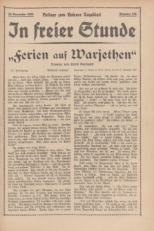 In Freier Stunde : Beilage zum „Posener Tageblatt”. 1935, Nr. 275 (30 November)