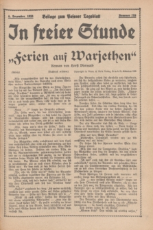 In Freier Stunde : Beilage zum „Posener Tageblatt”. 1935, Nr. 279 (4 Dezember)