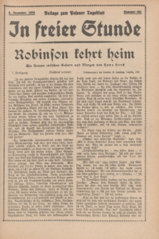 In Freier Stunde : Beilage zum „Posener Tageblatt”. 1935, Nr. 281 (6 Dezember)