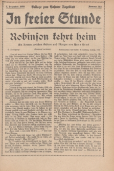 In Freier Stunde : Beilage zum „Posener Tageblatt”. 1935, Nr. 282 (7 Dezember)