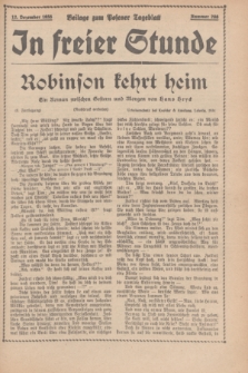 In Freier Stunde : Beilage zum „Posener Tageblatt”. 1935, Nr. 286 (12 Dezember)