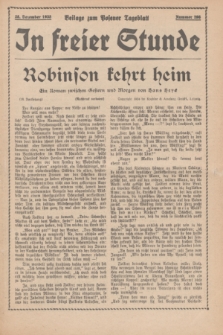 In Freier Stunde : Beilage zum „Posener Tageblatt”. 1935, Nr. 298 (28 Dezember)