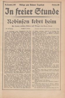 In Freier Stunde : Beilage zum „Posener Tageblatt”. 1935, Nr. 299 (29 Dezember)