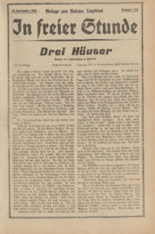 In Freier Stunde : Beilage zum „Posener Tageblatt”. 1934, Nr. 210 (16 September)
