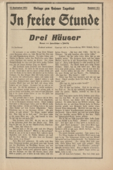 In Freier Stunde : Beilage zum „Posener Tageblatt”. 1934, Nr. 211 (18 September)