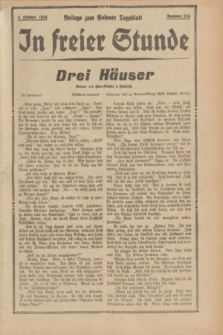 In Freier Stunde : Beilage zum „Posener Tageblatt”. 1934, Nr. 224 (3 Oktober)