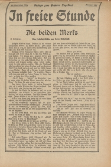 In Freier Stunde : Beilage zum „Posener Tageblatt”. 1934, Nr. 264 (20 November)
