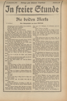 In Freier Stunde : Beilage zum „Posener Tageblatt”. 1934, Nr. 266 (22 November)