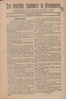 Der Deutsche Landwirt in Kleinpolen : vierzehntägig erscheinende Beilage zum „Ostdeutschen Volksblatt”. 1929, Nr. 1 (13 Jänner [Januar])