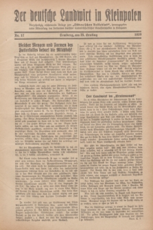 Der Deutsche Landwirt in Kleinpolen : vierzehntägig erscheinende Beilage zum „Ostdeutschen Volksblatt”. 1929, Nr. 17 (25 Ernting [August])