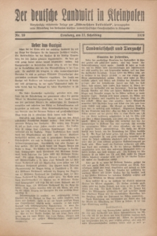 Der Deutsche Landwirt in Kleinpolen : vierzehntägig erscheinende Beilage zum „Ostdeutschen Volksblatt”. 1929, Nr. 19 (22 Scheiding [September])