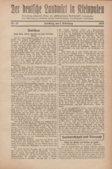 Der Deutsche Landwirt in Kleinpolen : vierzehntägig erscheinende Beilage zum „Ostdeutschen Volksblatt”. 1929, Nr. 22 (3 Nebelung [November])
