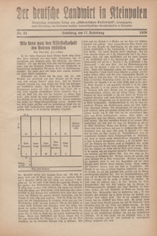 Der Deutsche Landwirt in Kleinpolen : vierzehntägig erscheinende Beilage zum „Ostdeutschen Volksblatt”. 1929, Nr. 23 (17 Nebelung [November])