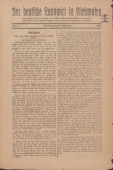 Der Deutsche Landwirt in Kleinpolen : vierzehntägig erscheinende Beilage zum „Ostdeutschen Volksblatt”. 1930, Nr. 1 (12 Hartung [Jänner])