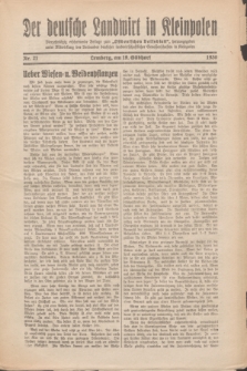 Der Deutsche Landwirt in Kleinpolen : vierzehntägig erscheinende Beilage zum „Ostdeutschen Volksblatt”. 1930, Nr. 21 (19 Gilbhart [Oktober])