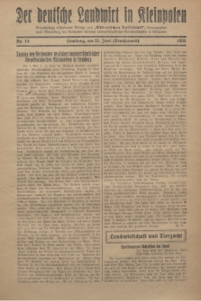 Der Deutsche Landwirt in Kleinpolen : vierzehntägig erscheinende Beilage zum „Ostdeutschen Volksblatt”. 1931, Nr. 13 (21 Brachmond [Juni])