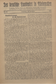 Der Deutsche Landwirt in Kleinpolen : vierzehntägig erscheinende Beilage zum „Ostdeutschen Volksblatt”. 1931, Nr. 14 (Heuert [Juli])
