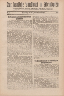Der Deutsche Landwirt in Kleinpolen : vierzehntägig erscheinende Beilage zum „Ostdeutschen Volksblatt”. 1932, Nr. 3 (31 Hartung [Jänner])