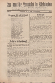 Der Deutsche Landwirt in Kleinpolen : vierzehntägig erscheinende Beilage zum „Ostdeutschen Volksblatt”. 1932, Nr. 13 (19 Brachmond [Juni])