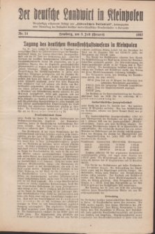 Der Deutsche Landwirt in Kleinpolen : vierzehntägig erscheinende Beilage zum „Ostdeutschen Volksblatt”. 1932, Nr. 14 (3 Heuert [Juli])