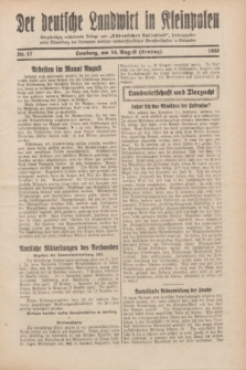 Der Deutsche Landwirt in Kleinpolen : vierzehntägig erscheinende Beilage zum „Ostdeutschen Volksblatt”. 1932, Nr. 17 (14 Ernting [August])