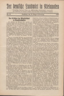 Der Deutsche Landwirt in Kleinpolen : vierzehntägig erscheinende Beilage zum „Ostdeutschen Volksblatt”. 1932, Nr. 18 (28 Ernting [August])