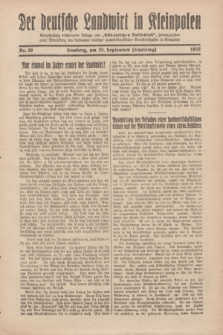 Der Deutsche Landwirt in Kleinpolen : vierzehntägig erscheinende Beilage zum „Ostdeutschen Volksblatt”. 1932, Nr. 20 (25 Scheiding [September])