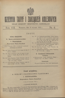 Dziennik Taryf i Zarządzeń Kolejowych : organ urzędowy Ministerstwa Komunikacji. R.8, nr 6 (23 stycznia 1935)