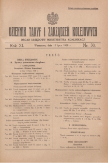 Dziennik Taryf i Zarządzeń Kolejowych : organ urzędowy Ministerstwa Komunikacji. R.11, nr 30 (15 lipca 1938)