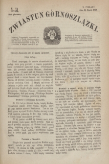 Zwiastun Górnoszlązki. R.1, nr 31 (31 lipca 1868)