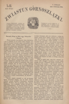 Zwiastun Górnoszlązki. R.2, nr 14 (1 kwietnia 1869)