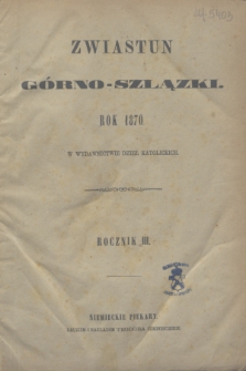 Zwiastun Górnoszlązki. R.3, № 1 (7 stycznia 1869 [i.e.1870]) + dod.