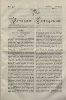 Der Warschauer Correspondent. 1834, Nro 65 (1 September) + dod.