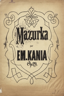 Mazurka : composée pour piano : op. 29