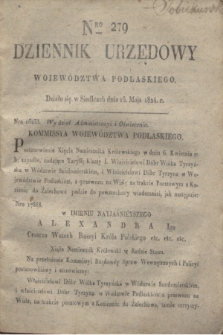 Dziennik Urzędowy Województwa Podlaskiego. 1824, Nro 279 (15 maja) + dod.