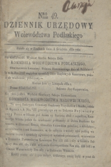 Dziennik Urzędowy Województwa Podlaskiego. 1830, Nro 49 (4 grudnia)