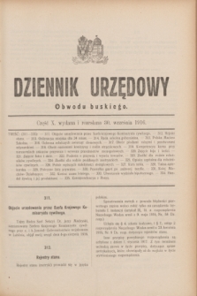 Dziennik Urzędowy Obwodu buskiego. 1916, cz. 10 (30 września)
