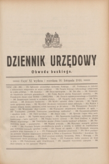 Dziennik Urzędowy Obwodu buskiego. 1916, cz. 11 (30 listopada)