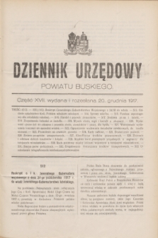 Dziennik Urzędowy Powiatu Buskiego. 1917, cz. 17 (20 grudnia)