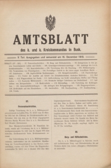 Amtsblatt des k. u. k. Kreiskommandos in Busk. 1915, Teil 5 (15 Dezember)