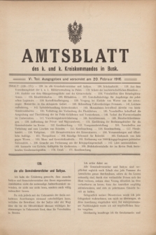 Amtsblatt des k. u. k. Kreiskommandos in Busk. 1916, Teil 6 (20 Februar)