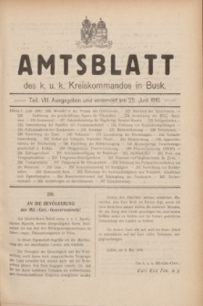 Amtsblatt des k. u. k. Kreiskommandos in Busk. 1916, Teil 8 (25 Juni)