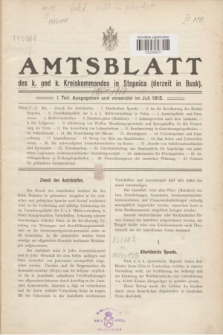 Amtsblatt des k.und k. Kreiskommandos in Stopnica (derzeit in Busk). 1915, Teil 1 (Juli)