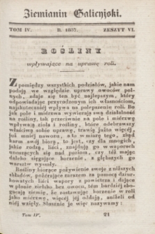 Ziemianin Galicyjski : pismo poświęcone gospodarstwu krajowemu. T.4, z. 6 (1837)