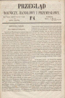 Przegląd Rolniczy, Handlowy i Przemysłowy : pismo bezpłatne, wychodzące dwa razy na tydzień przy Dzienniku Warszawskim. 1854, nr 4 (11 stycznia)