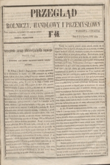 Przegląd Rolniczy, Handlowy i Przemysłowy : pismo bezpłatne, wychodzące dwa razy na tydzień przy Dzienniku Warszawskim. 1855, nr 46 (14 czerwca)