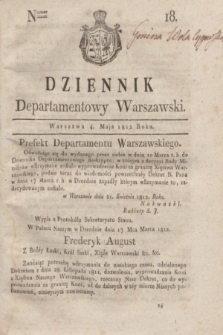 Dziennik Departamentowy Warszawski. 1812, nr 18 (4 maja)